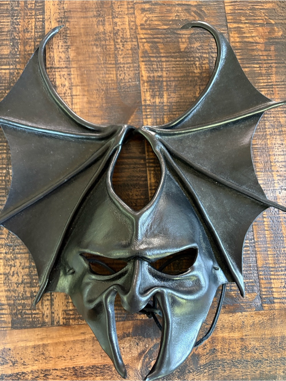 Demonwing Sculpted Leather Mask signed and numbered by Victor Ur